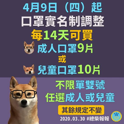 4/9口罩新制 大人14天可買9片